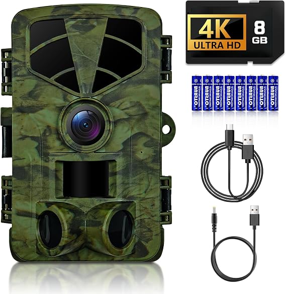 Trail Camera 4K 48MP WiFi Night Vision Trigger Waterproof Game Cam Outdoor