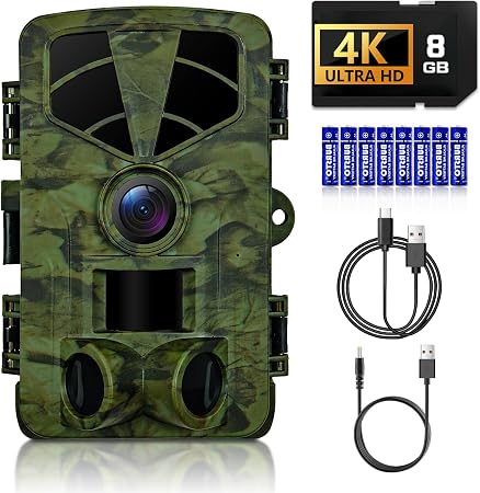 Trail Camera 4K 48MP WiFi Night Vision Trigger Waterproof Game Cam Outdoor