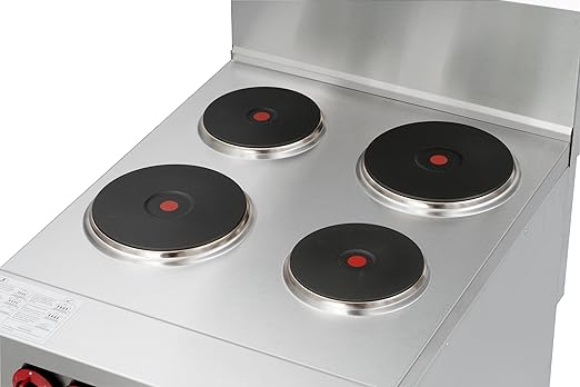 KoolMore KM-CR24-E 24 in. Commercial Range with 4 Burners and 1 Standard Electric Oven in Stainless Steel-208V 3-Phase, CSA Listed