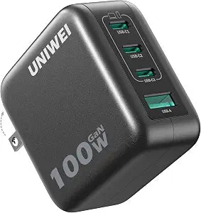 100W USB C Charger Block, 4-Port GaN and Ultra-Compact Wall Adapter, for MacBook, iPhone 17/16 Series, Samsung Galaxy, Pixel, and More
