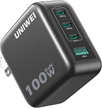 100W USB C Charger Block, 4-Port GaN and Ultra-Compact Wall Adapter, for MacBook, iPhone 17/16 Series, Samsung Galaxy, Pixel, and More