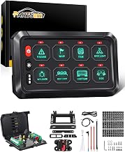 Partsam 5.5 Inch RGB 8 Gang Switch Panel, 3 Silicone Button 5 Brightness Levels Multifunction Toggle Switch Button Auxiliary Circuit Control Box Electronic Relay for Truck RV ATV UTV Boat - Image 1