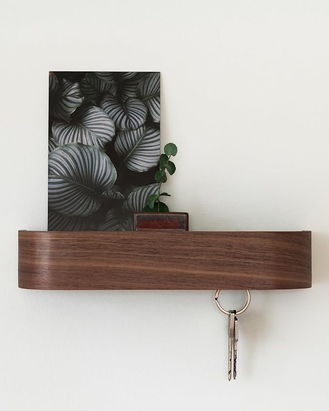 Kazai 'Toke' Walnut Key Holder - Premium Berlin Design with Shelf
