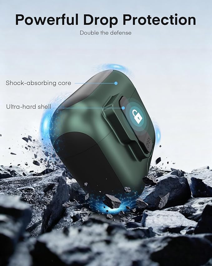 Maxjoy for AirPods Pro 3 Protective Case with Cleaning Kit, Military Hard Case with Lock Shock-Absorbing, Deep Blue