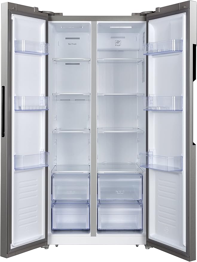 Hamilton Beach HBF1558 15.6 cu ft Counter Depth Full Size Refrigerator, Side Doors, Stainless