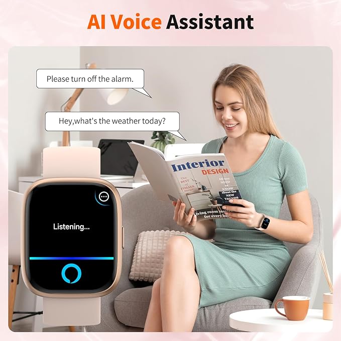 2026 Upgraded Smart Watch with Voice Assistant【1.83" HD Touchscreen】【BT5.3 Call, 100+ Sports Modes & IP68 Waterproof】 Fitness Tracker 24/7 Heart & Sleep Monitor for Android iOS Men Women