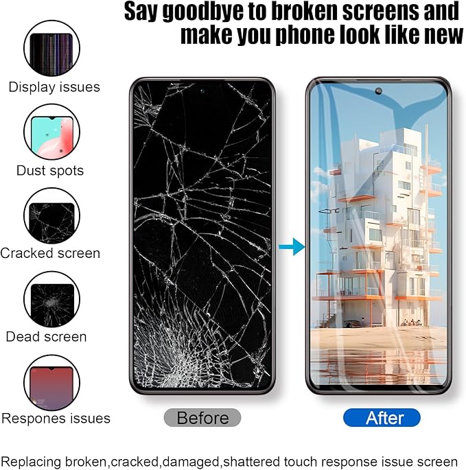 EFAITHFIX for Samsung Galaxy A51 A515 Screen Replacement with Frame 6.5 Inch LCD Display Digitizer for Samsung A51 A515U A515F A515FN/DS Screen Replacement Touch Screen Assembly with Repair Tools