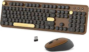 Colorful Wireless Computer Keyboards Mouse Combos (Black Brown)