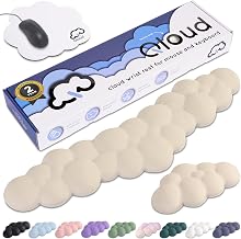 Cloud Keyboard Wrist Rest – Create-ables Qloud Cloud Wrist Rest for Computer Keyboard and Mouse, Ergonomic Memory Foam Wrist Pad with Non-Slip Base, Includes Cloud Mouse Pad – Beige - Image 1