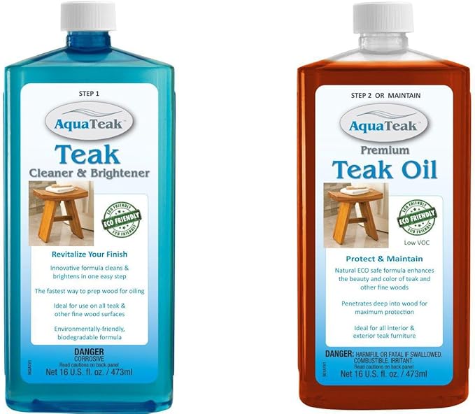 AquaTeak Care Kit: Premium Teak Oil & Teak Cleaner & Brightener