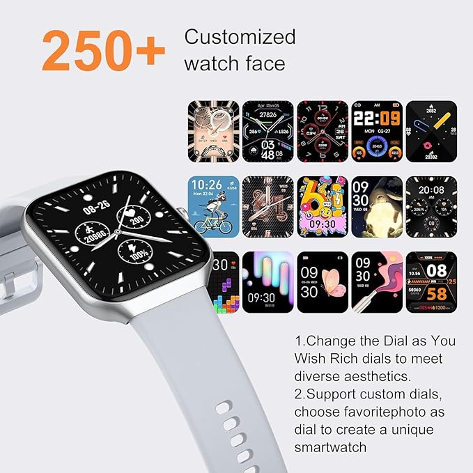 Smart Watch 2026 NEW 1.91" Smartwatch for Men Women(Answer/Make Call),Fitness Watch with 110+ Sport Modes, Reloj Inteligente with Sleep Monitor/Heart Rate/Step/Calories/IP68,for Android iOS, Silver
