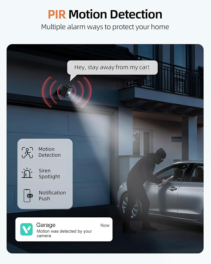 Solar Security Camera Wireless Outdoor, 2K Cameras for Home Security Outside with AI Motion Detection, Color Night Vision, Two-Way Talk, IP66 Weatherproof, 2.4GHz Wi-Fi, Cloud/SD Storage