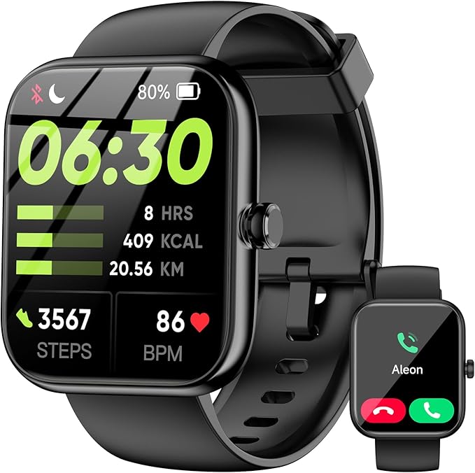 Smart Watch, Alexa Built-in Voice Assistant, 1.83" HD Touchscreen (Answer/Make Call), IP68 Waterproof, 120+ Sport Modes for Fitness Tracker, 24/7 Heart Rate & Sleep Monitor for iPhone Android iOS