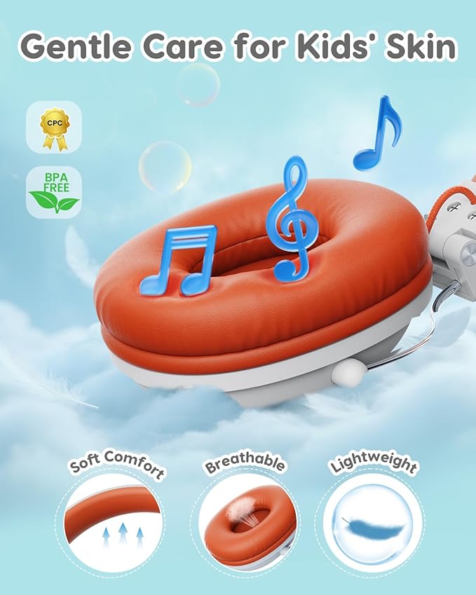 Kids Headphones, 74/85dB Safe Volume Limit, Stereo Sound, Wired On-Ear Headphones for Kids Boys Girls, 3.5mm Jack for Tablet, iPad, Kindle, YOTO Player, Airplane Travel, White
