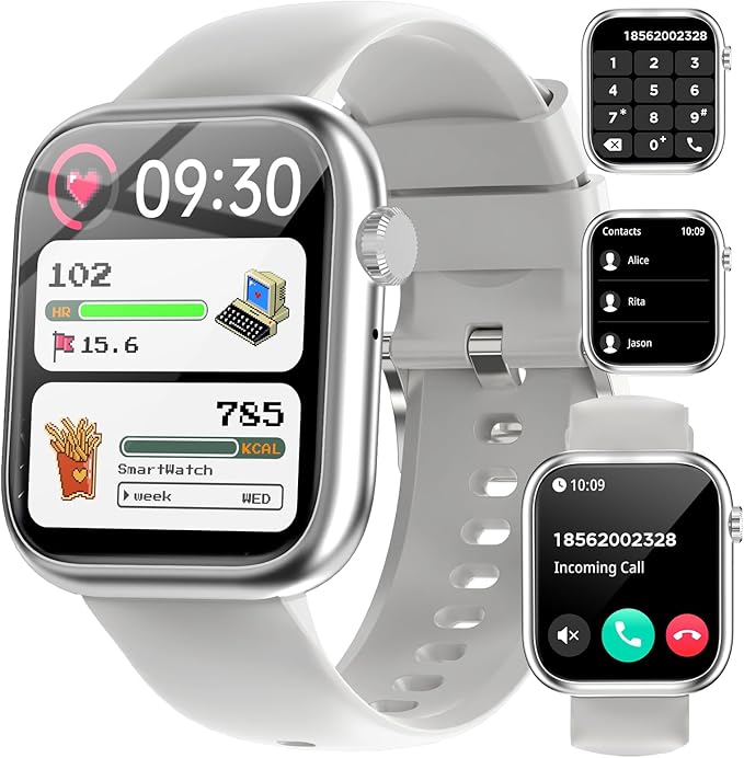 GADIXY Smart Watches for Men Women with Bluetooth Calls,1.83" Fitness Tracker with SpO2/HR/Sleep/BP Monitor,110+ Sports Activity Trackers,IP68 Waterproof Watches for Women for Android Phones Grey