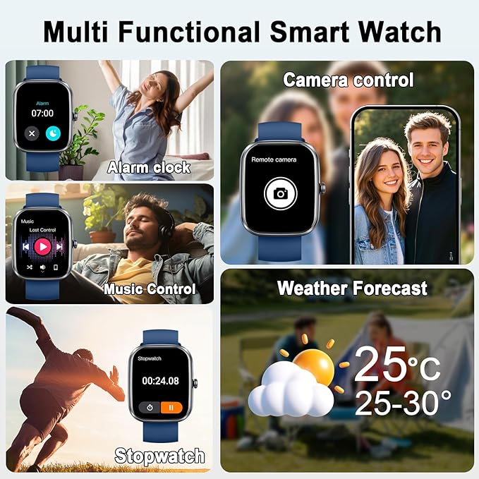 AI Smart Watch with ChatGPT, 1.91" Bluetooth Calling Smartwatch for Men Women, 110+ Fitness Modes Activity Tracker, Sleep/Heart Rate/Calorie Monitor, IP68 Waterproof Step Counter for Android iOS