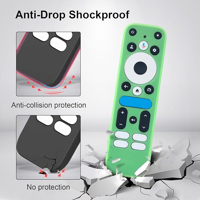 2 Pack Luminous Remote Cover Compatible with 2025 Onn Google TV Box 4K pro Remote, Shockproof Case for Onn Google TV Remote Controller, Lightweight Anti-Slip Skin-Friendly Silicone Skin Sleeve