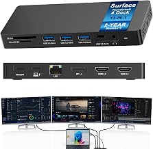 Surface Thunderbolt 4 Dock 13 in 1 Triple Displays Dual HDMI+DisplayPort - Image 1