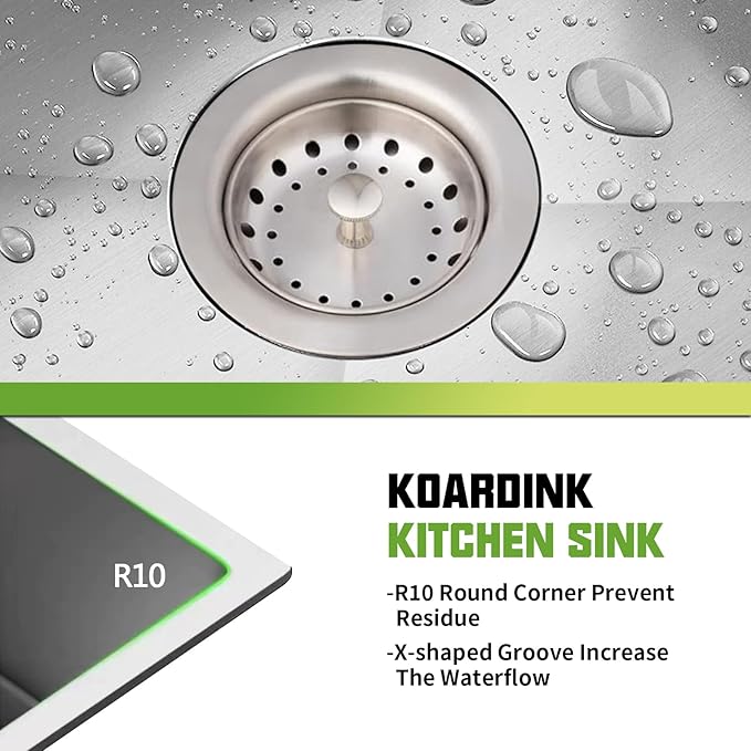 30x22 Inch Stainless Steel Kitchen Sink - Drop In Single Bowl Topmount Modern Large Kitchen Sink With SS Grid, Colander,Drain Strainer Set Compatibility With Various Kitchen&Bar Style