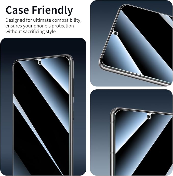 Privacy Screen Protector for Samsung Galaxy S21, Anti-Spy Tempered Glass, 9H Hardness Anti-Scratch Shatterproof, 2.5D Curved Edges, Bubble-Free Easy Install Case Friendly - 3 Pack