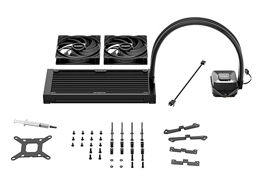 be quiet! Pure Loop 3 240mm All-in-One Water Cooling for Slightly Overclocked AMD/Intel Systems, 2X Pure Wings 3 120mm PWM High-Speed Fans, High Static Pressure, Whisper-Quiet PWM Pump