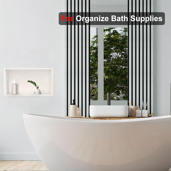 Shower Niche, Stainless Steel Elegant Bathroom Niche, No Tile Needed Recessed Shower Shelf Organizer for Storage