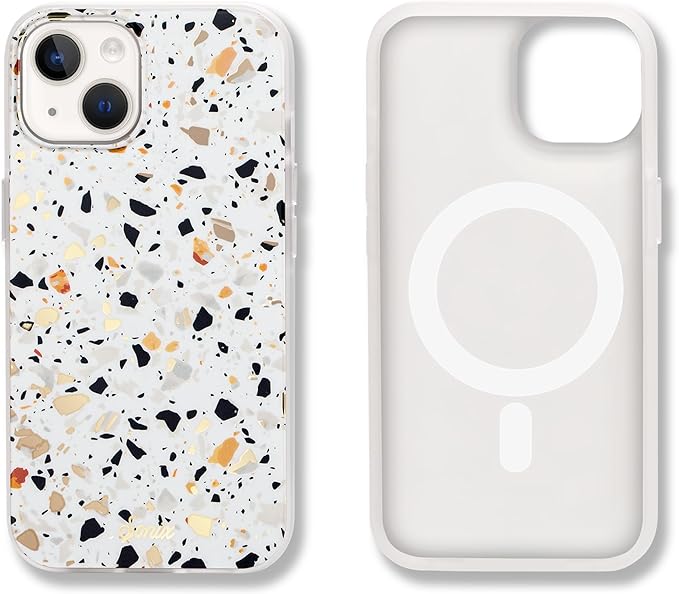 Sonix Case for iPhone 15, 14, 13 | Compatible with MagSafe | 10ft Drop Tested | Marble Terrazzo Confetti