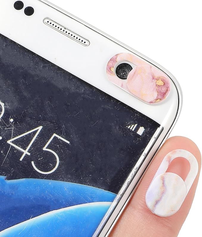 8PCS Laptop Camera Cover Slide, Marble Webcam Cover Slide Phone Camera Cover, Ultra-Thin Computer Camera Cover Slide Blocker Slider Privacy Cover for Laptop Desktop PC Tablet(Marble)
