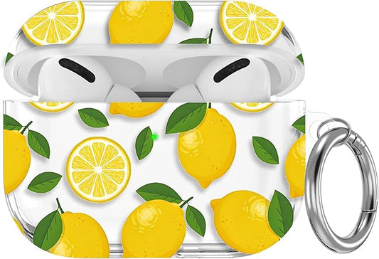 Maxjoy for AirPods Pro 3rd Generation Case, Clear AirPods Pro 3 Case for Women Men Cute Soft AirPod Pro 3 Cover with Keychain Strap for AirPod Pro 3rd Gen Cover 2025, Lemon