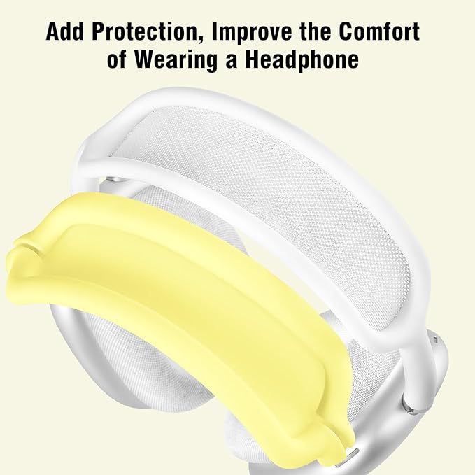 Case for Airpods Max Headphones, Ear Pad Case Cover/Ear Cups Co ver/Headband for AirPods Max (USB-C/Lightning)(2024/2020), Silicone for Apple Airpod Max,Accessories Cases(Lemon Yellow)