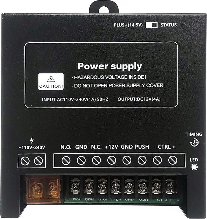 Door Access Control System Kit Set with 280kg/600lbs Electric Magnetic Lock, RFID Keypad, Two Remotes,DC12V/5A Power Supply,Stainless Steel Push to Exit Button， 5pcs RFID EM ID Card (C60-Kits)