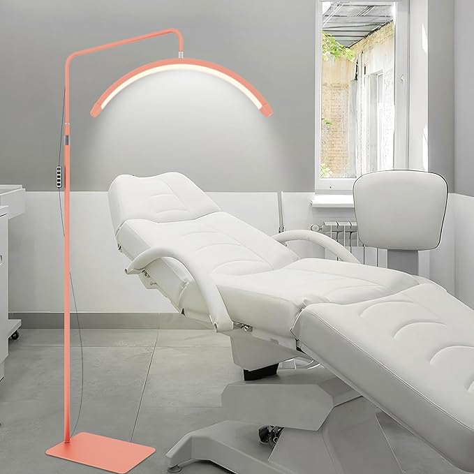 Hi_friend 23 inch Half Moon Lamp, Portable Esthetician Lash Light for Lash Tech, Bright Eyelash Extension Arched LED Floor Light, Lashing Lamp for Beauty, Skincare, Lashes