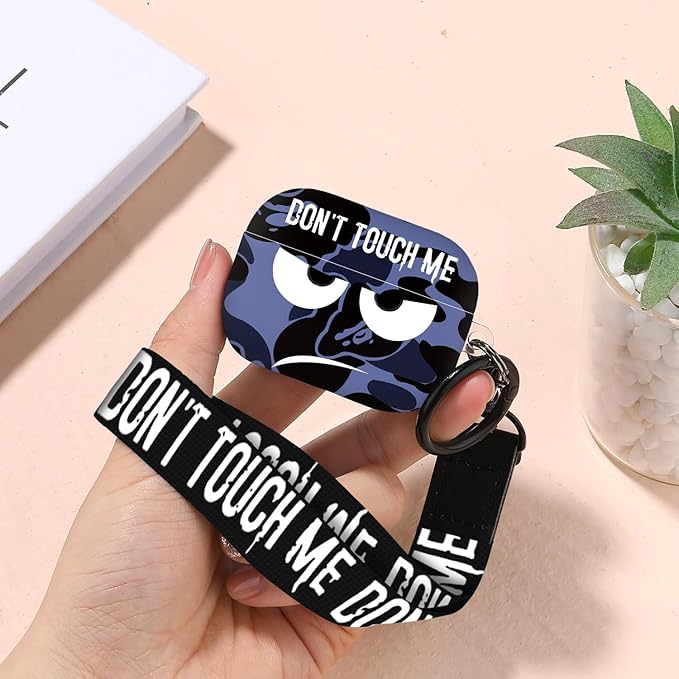 Compatible with Airpods Pro 3 Case(2025),Don't Touch Me for Airpods Pro 3rd Generation Cases Cover with Lanyard Soft Silicone Cute Shockproof Cover for Women Men
