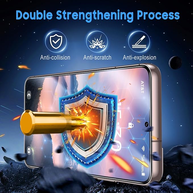 Uyiton UnBreak-Glass for Samsung Galaxy S22 Screen Protector, [Ultrasonic Fingerprint Support][Auto-Alignment Frame] Scratch-Resistant Bubble-Free S22 Screen Protector(, 2 Pack