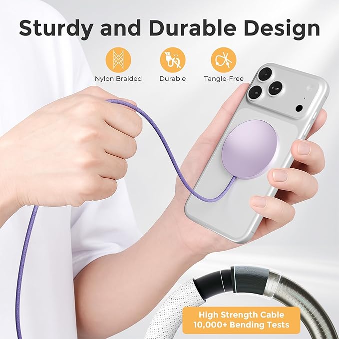 25W Magnetic Wireless Charging Pad: Qi2.2 Qi2 Fast Charger for Google Pixel 10 iPhone 17 16 Pro Max 16e 15 14 13 12 AirPods & Samsung Galaxy Series Gift Ideal for Desk & Travel (Light Violet, 2Pack)