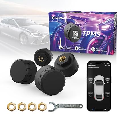 Moman Tire Pressure Monitoring System TPMS Sensors Set of 4 for RV Cars