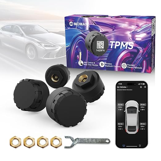 Moman Tire Pressure Monitoring System TPMS Sensors Set of 4 for RV Cars