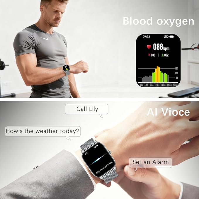 Smart Watch for Women Fitness Tracker: Make Answer Call Waterproof Running Smartwatch Android Phone iPhone Samsung Compatible Digital Mens Watches Pedometer Step Tracker Heart Rate Monitor