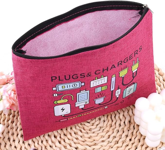 ShiQiao Spl Plugs Chargers Makeup Bag for Men Women Christmas Birthday Gifts Travel Toiletry Bag Charging Cable Organiser Bags with Zipper Chargers Makeup Cosmetic Pouch Travel Accessories Bags