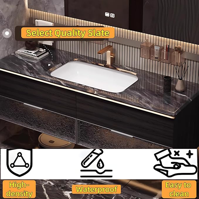 48in Luxury Bathroom Vanities - Bathroom Vanity with Sink, Wall-Mounted Storage with 2 Large Side Cabinets Intelligent Defogging & Led Lights | Multi-Layer Solid Wood