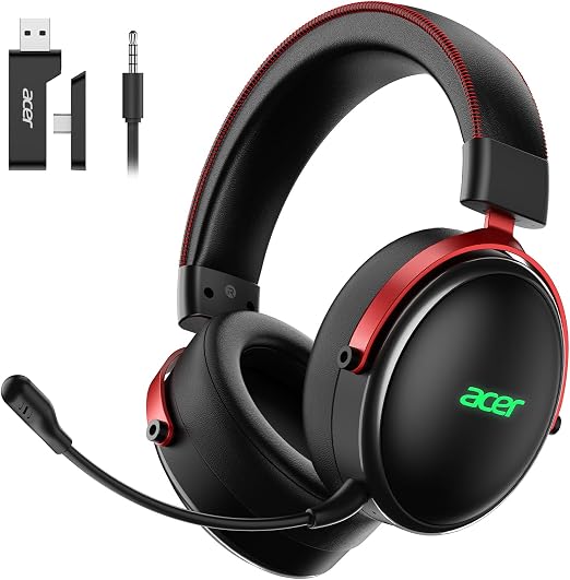 Acer Wireless Gaming Headset with Zero-Latency for PS5,PC,Switch-40H Batt