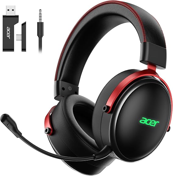 Acer Wireless Gaming Headset with Zero-Latency for PS5,PC,Switch-40H Batt