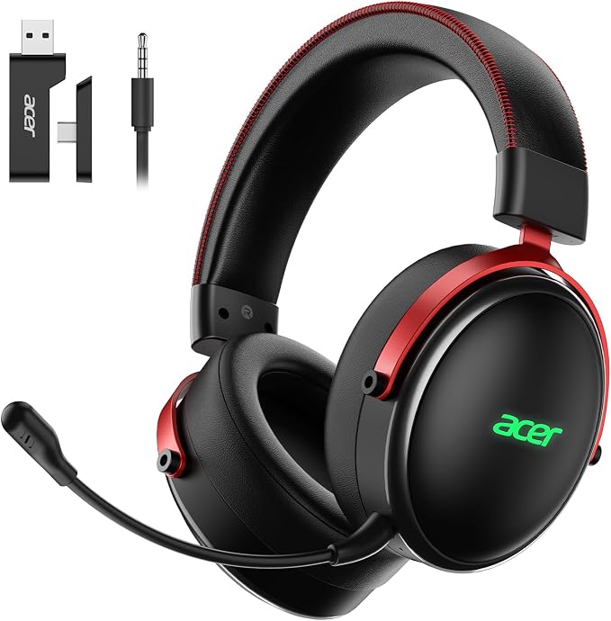 Acer Wireless Gaming Headset with Zero-Latency for PS5,PC,Switch-40H Batt