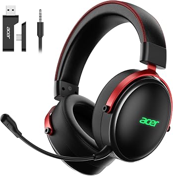 Acer Wireless Gaming Headset with Zero-Latency for PS5,PC,Switch-40H Batt