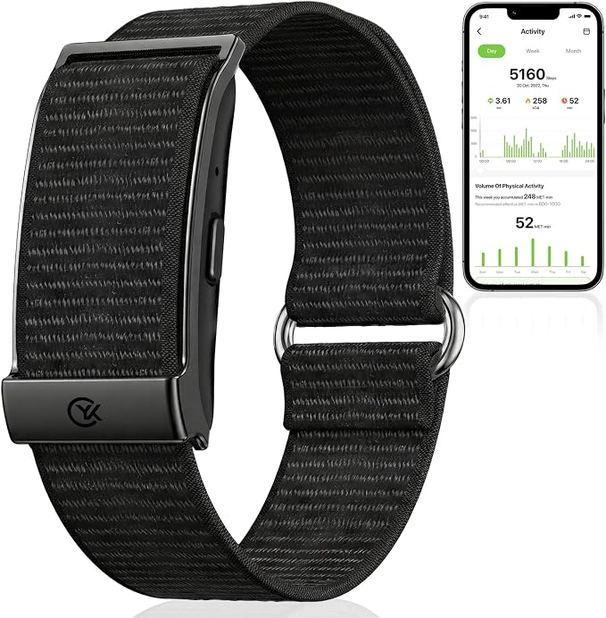 Smart Bracelet Health and Fitness Tracker No Subscription Fees Black