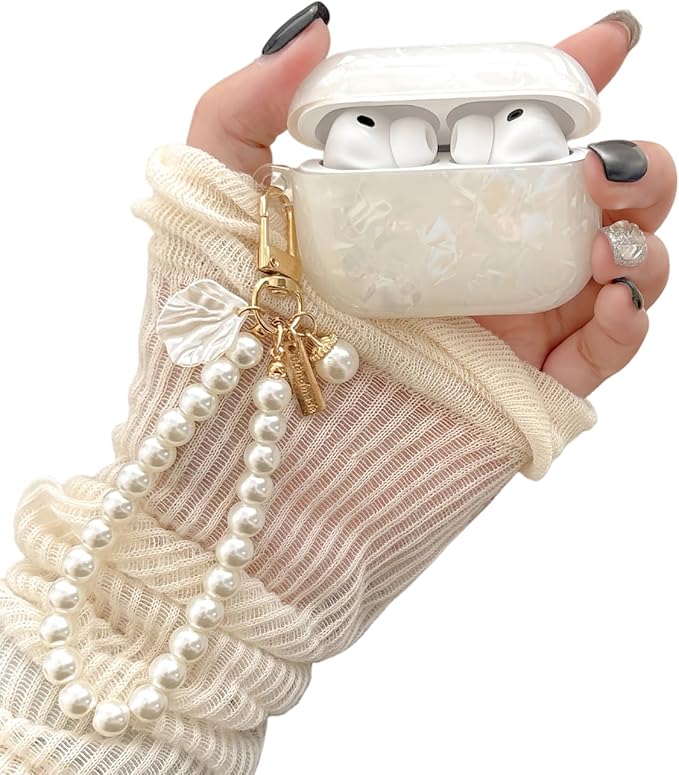Cute Case for Airpods Pro 3 (2025), Bling Shell Pattern Soft TPU Protective Cover with Luxury Pearl Shell Keychain for Apple Airpods Pro 3 Charging Case, Colorful