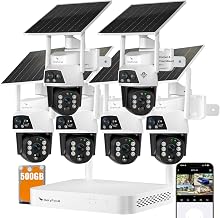 Solar Dual-Lens 6‑Pack Wireless Outdoor Security Camera System