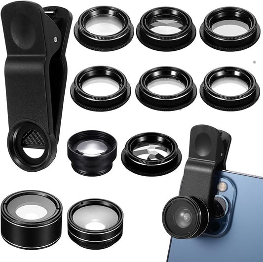 1Set Mobile Phone Lens Camera Lens Kit with Wide Angle Macro Fisheye and More Compatibility for Stunning Photography All Smartphones