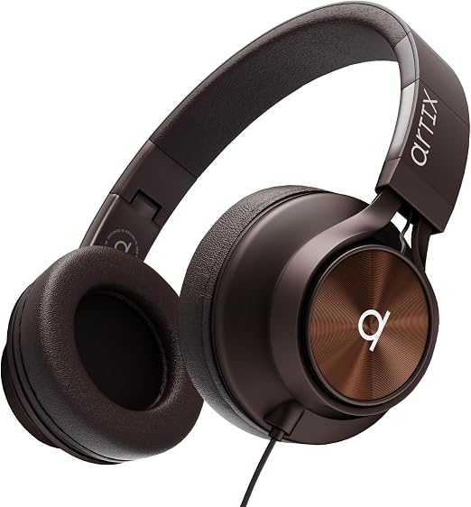 ARTIX Over Ear Headphones Wired with Mic, Corded Head Phones (3.5mm Jack)