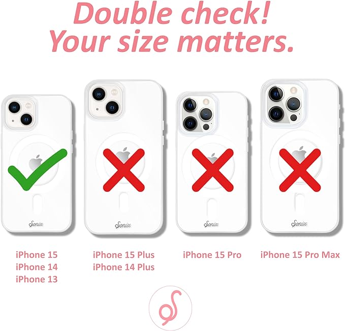 Sonix Case for iPhone 15, 14, 13 | Compatible with MagSafe | 10ft Drop Tested | Checkered | Checkmate Pink